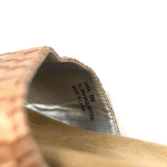 Annie Sabal Size 8 Tan Woven Slides Slip On Sandal - Picture 3 of 6